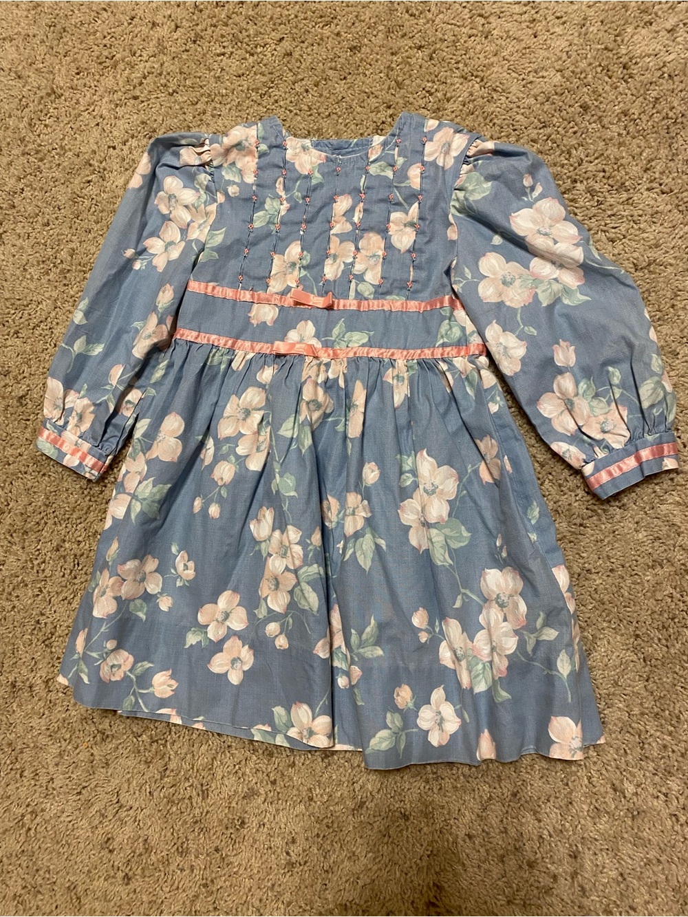Polly Flinders Floral Tea Dress Long Sleeve 3T